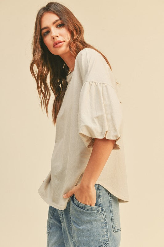 Stone Bubble Sleeve Tee