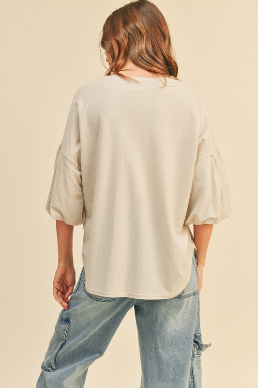 Stone Bubble Sleeve Tee