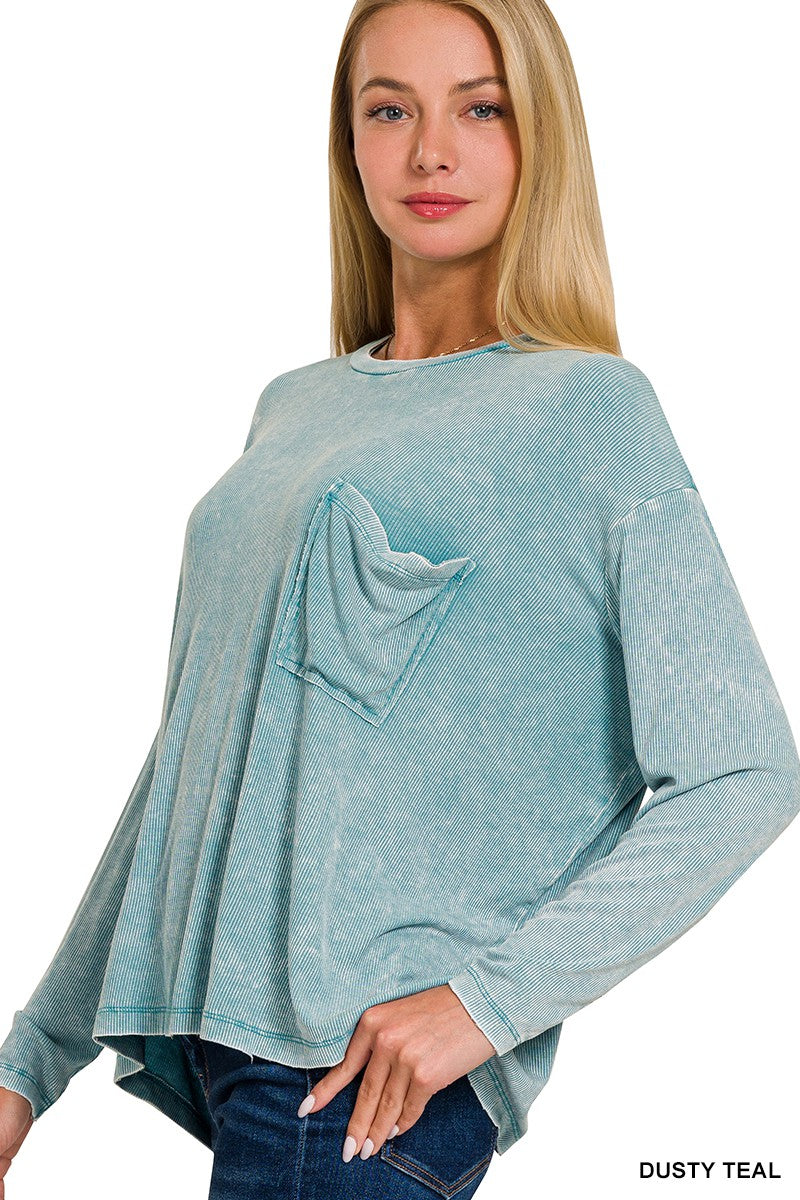 Ribbed Dolman Sleeve Top