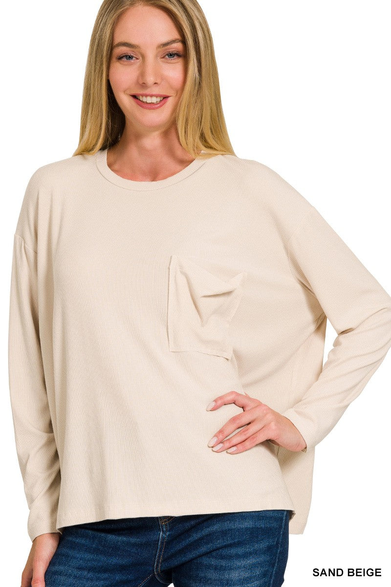 Ribbed Dolman Sleeve Top