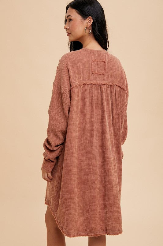Washed Muslin Shirt Dress