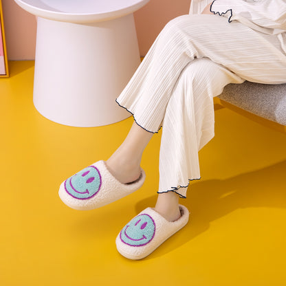 Sky Blue Smiley Face Slippers