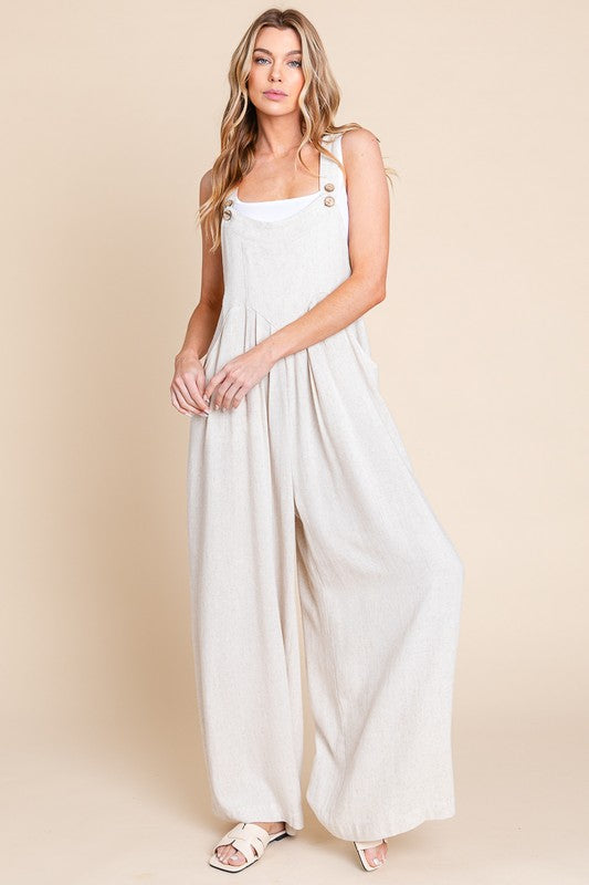 Oatmeal Linen Jumpsuit