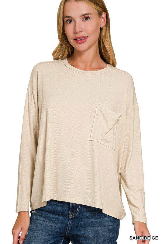Ribbed Dolman Sleeve Top