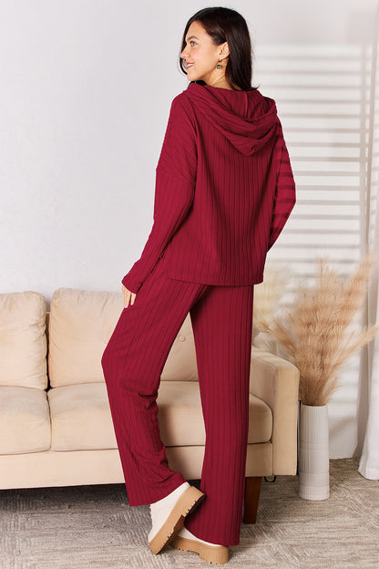Ribbed Hoodie & Pants Set