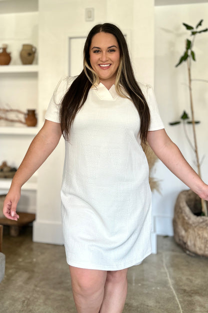 Textured Short Sleeve Dress