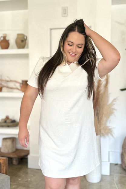 Textured Short Sleeve Dress