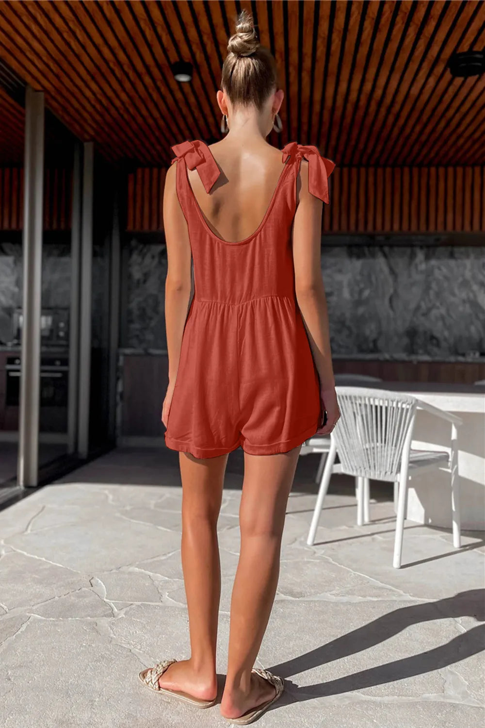 Tie Sleeve Romper